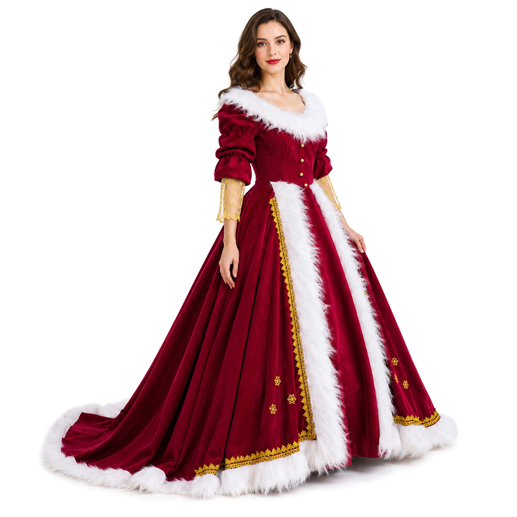 Elf Costume Christmas - Luxe Mevr. Claus Kostuums Volwassenen Dames