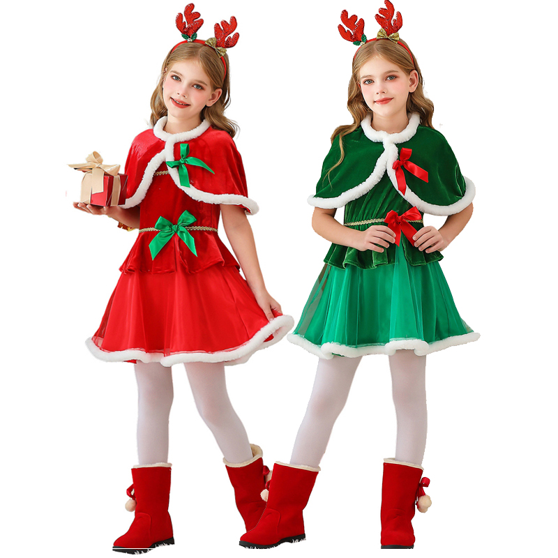 Elf Costume Christmas - Meerdere schattige kerstelf voor meisjeskostuum Carnaval