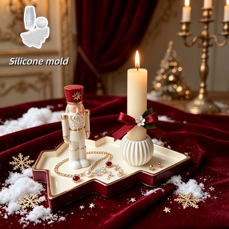 Nutcracker Figurine - 3 stuks Notenkraker Soldaat Bolvormige Vorm,