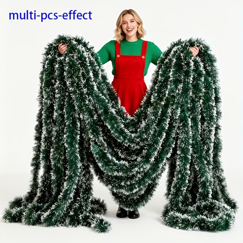 Tinsel Garland Decoration - 6/14M Kerstglinstergordijn, hangende decoratie voor binnen
