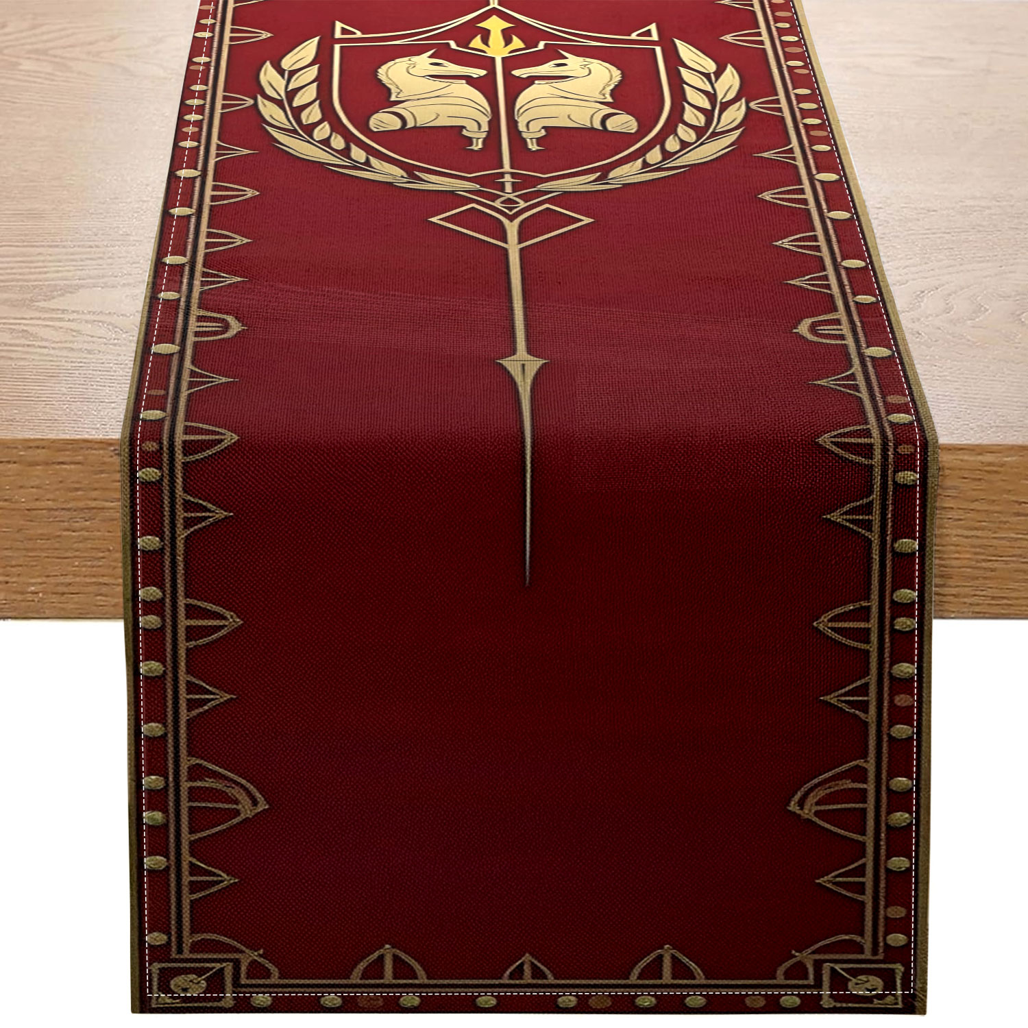 Christmas Table Runner - 1-delig middeleeuws thematisch tafelloper, met ridderschild,