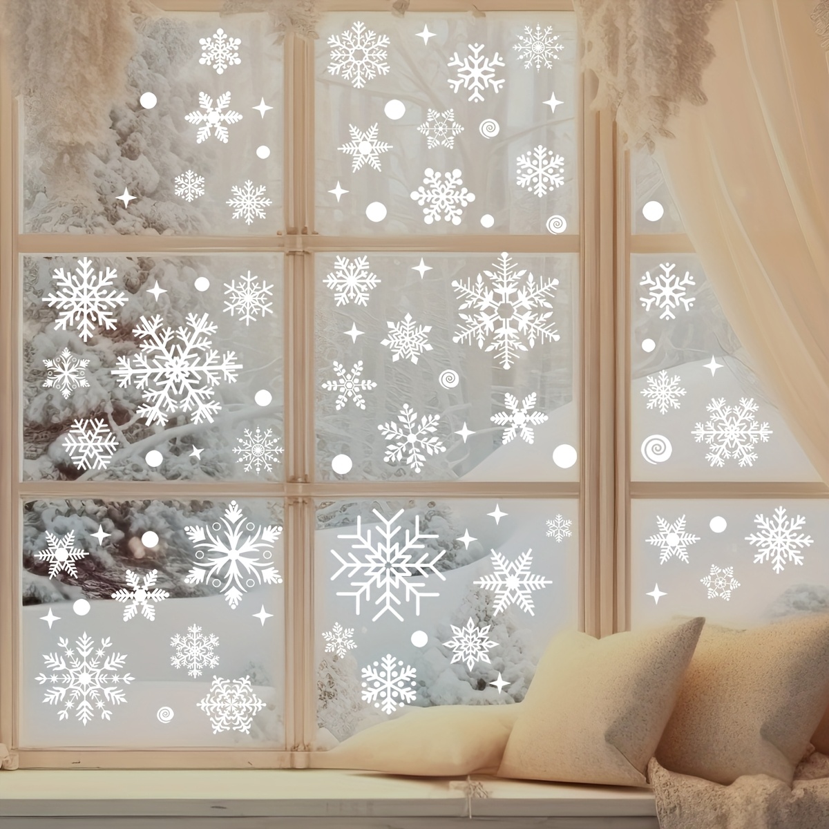 4 vellen Kerst raamstickers -  - Snowflake Window Decal recensie en prijs