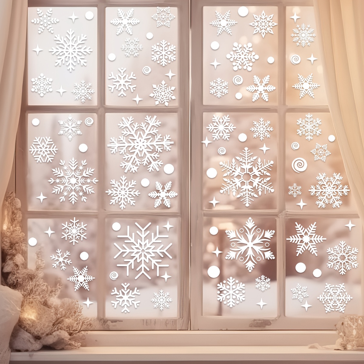 4 vellen Kerst raamstickers -  - Snowflake Window Decal recensie en prijs
