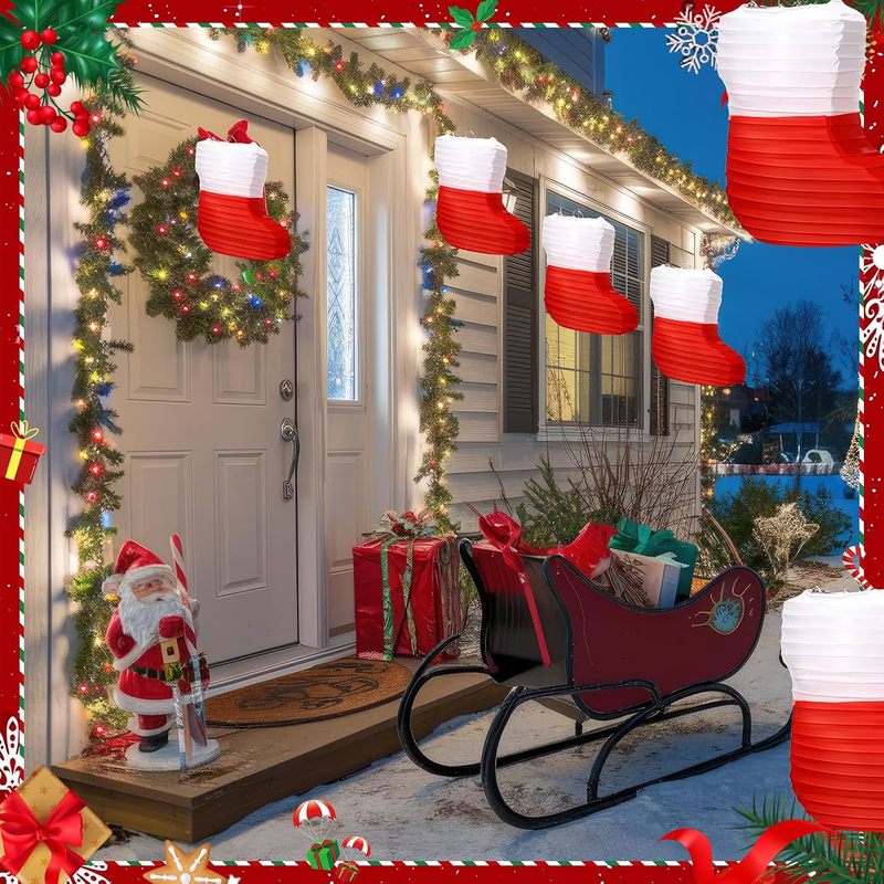 1 stuk kerstpapieren lantaarns - Christmas Stocking Hanging recensie en prijs