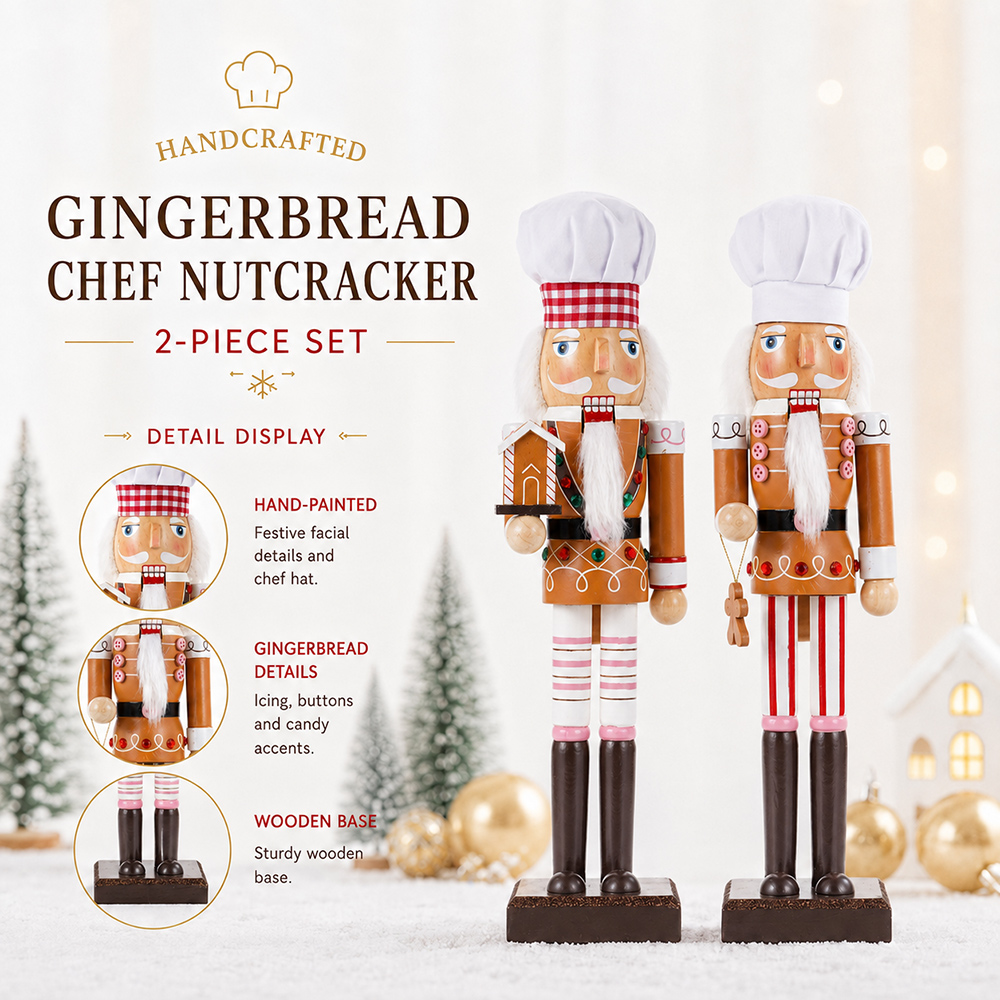 38CM Kerst Notenkraker Houten  - Nutcracker Figurine recensie en prijs