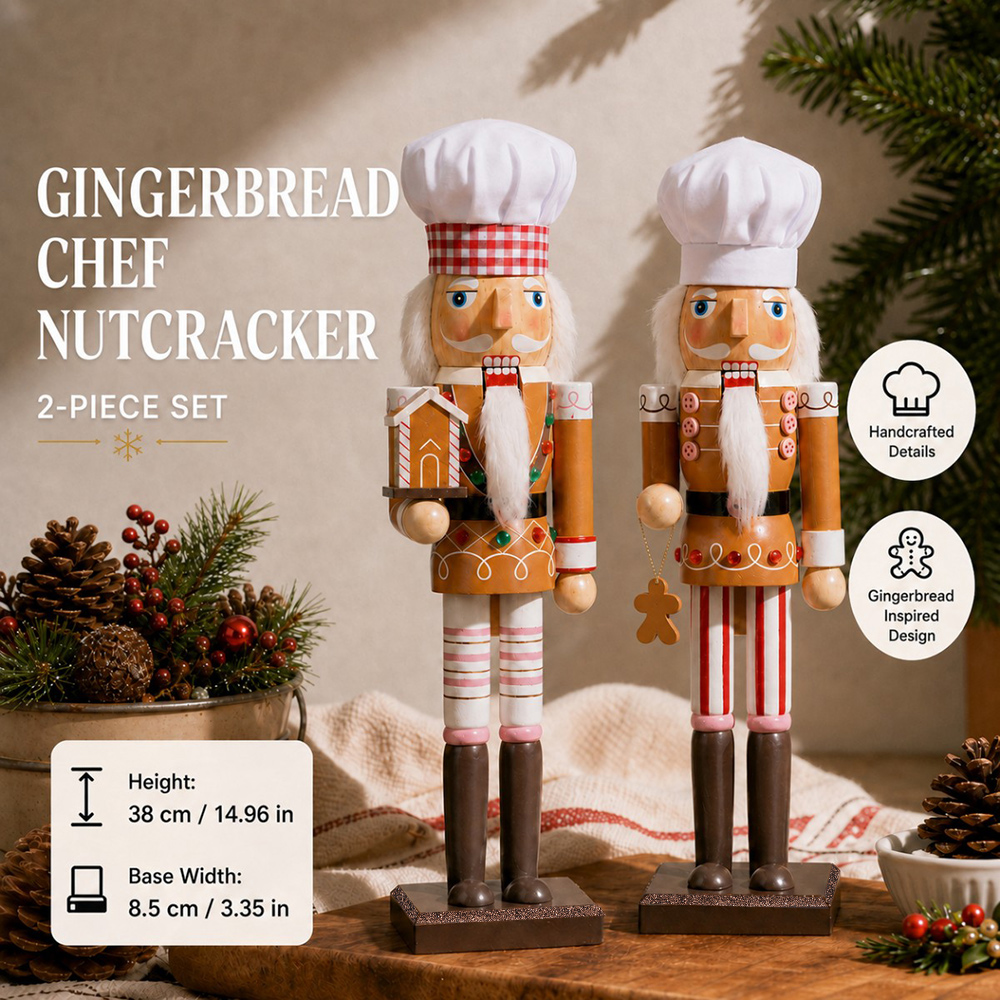 38CM Kerst Notenkraker Houten  - Nutcracker Figurine recensie en prijs
