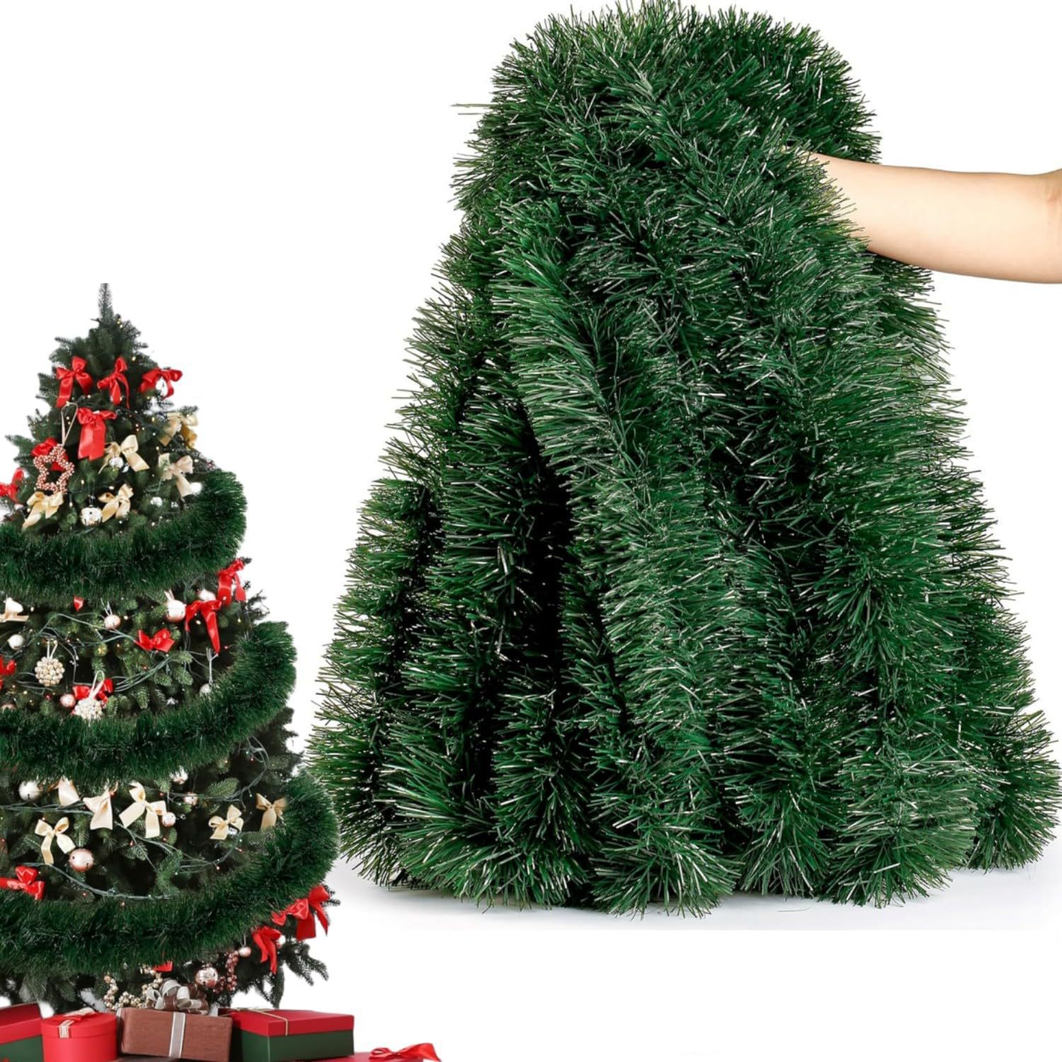 6/14M Kerstglinstergordijn, ha - Tinsel Garland Decoration recensie en prijs
