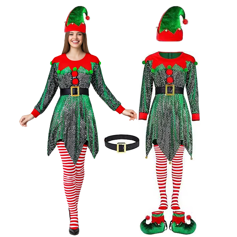 5-delige kerstkostuumset voor  - Elf Costume Christmas recensie en prijs