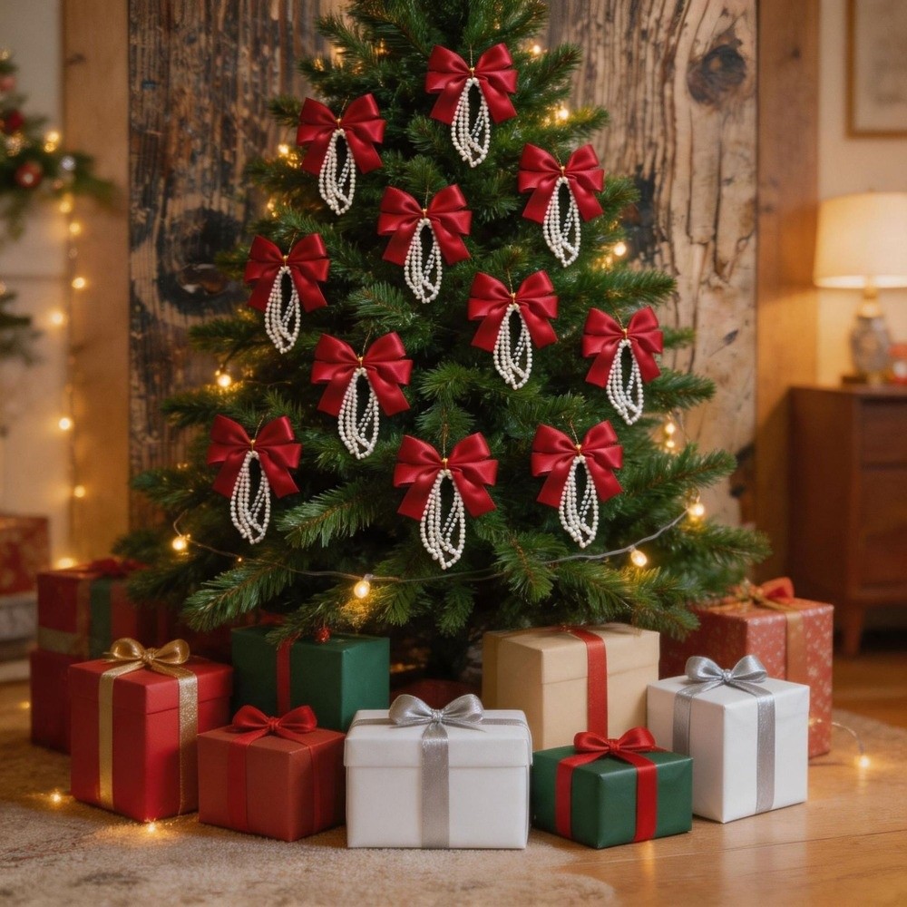 Set van 12 kerstboogjes, vinta - Gift Box Wrap Set recensie en prijs