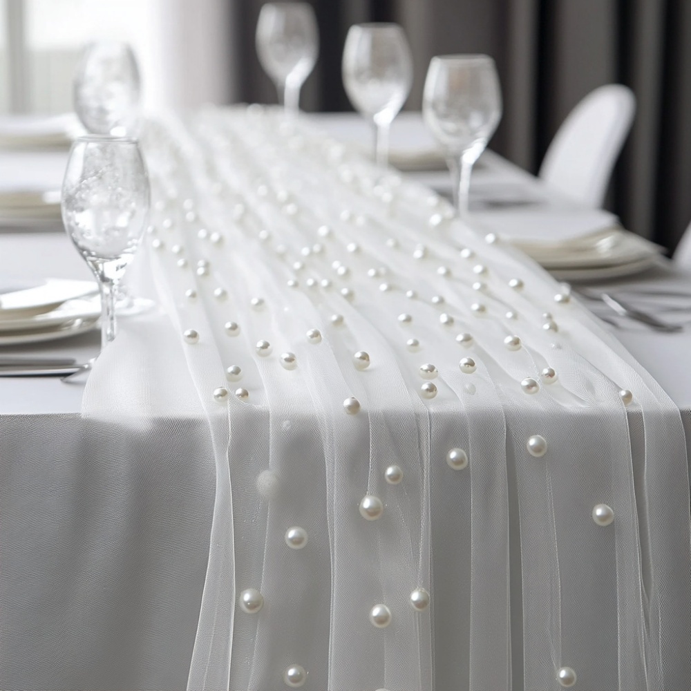 Parel Chiffon Tafelloper 80x30 - Christmas Table Runner recensie en prijs